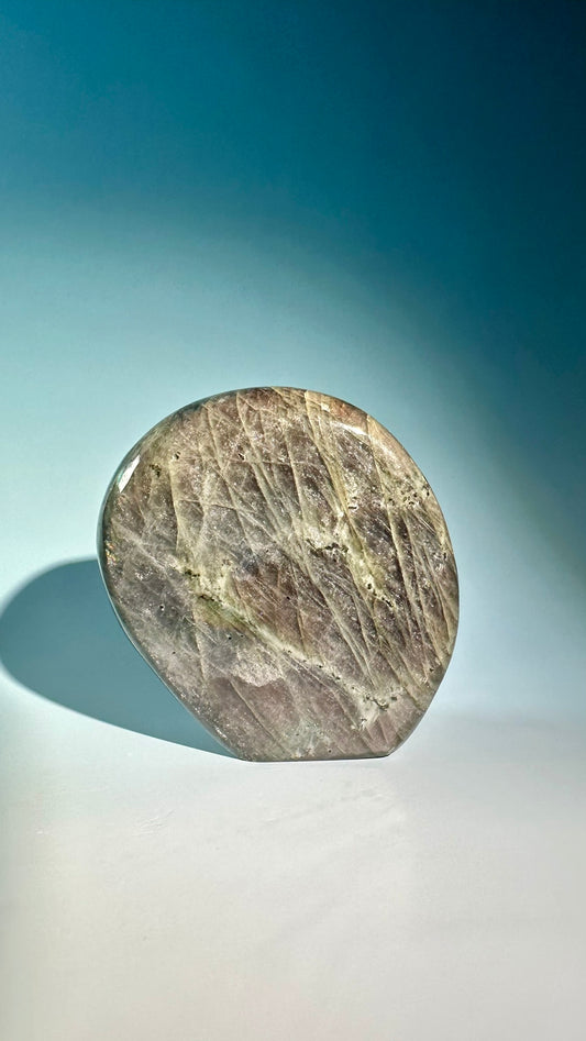 Large Rainbow Flash Labradorite Standing Freeform – Option B