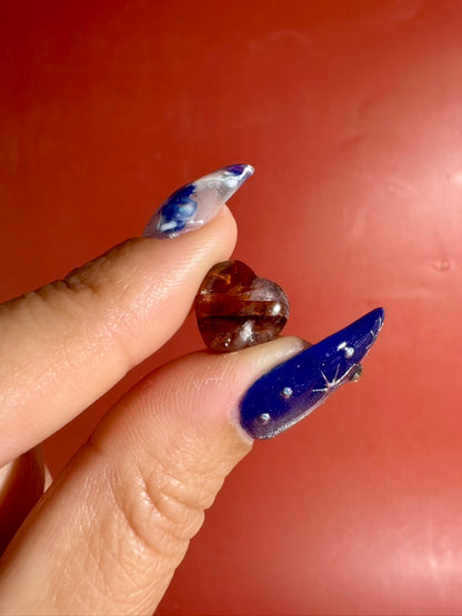 Teeny Fire Quartz Heart | Hematoid Quartz Crystal