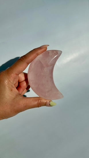 Rose Quartz Crescent Moon (Small, Medium, Large) - You Pick!