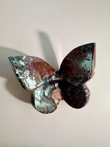 Red Crazy Lace Agate 3D Butterfly Carving