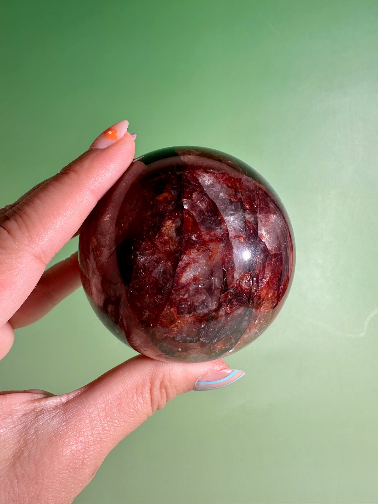 Fire Quartz Sphere – Option C | Grounding, Clarity & Empowerment Energy