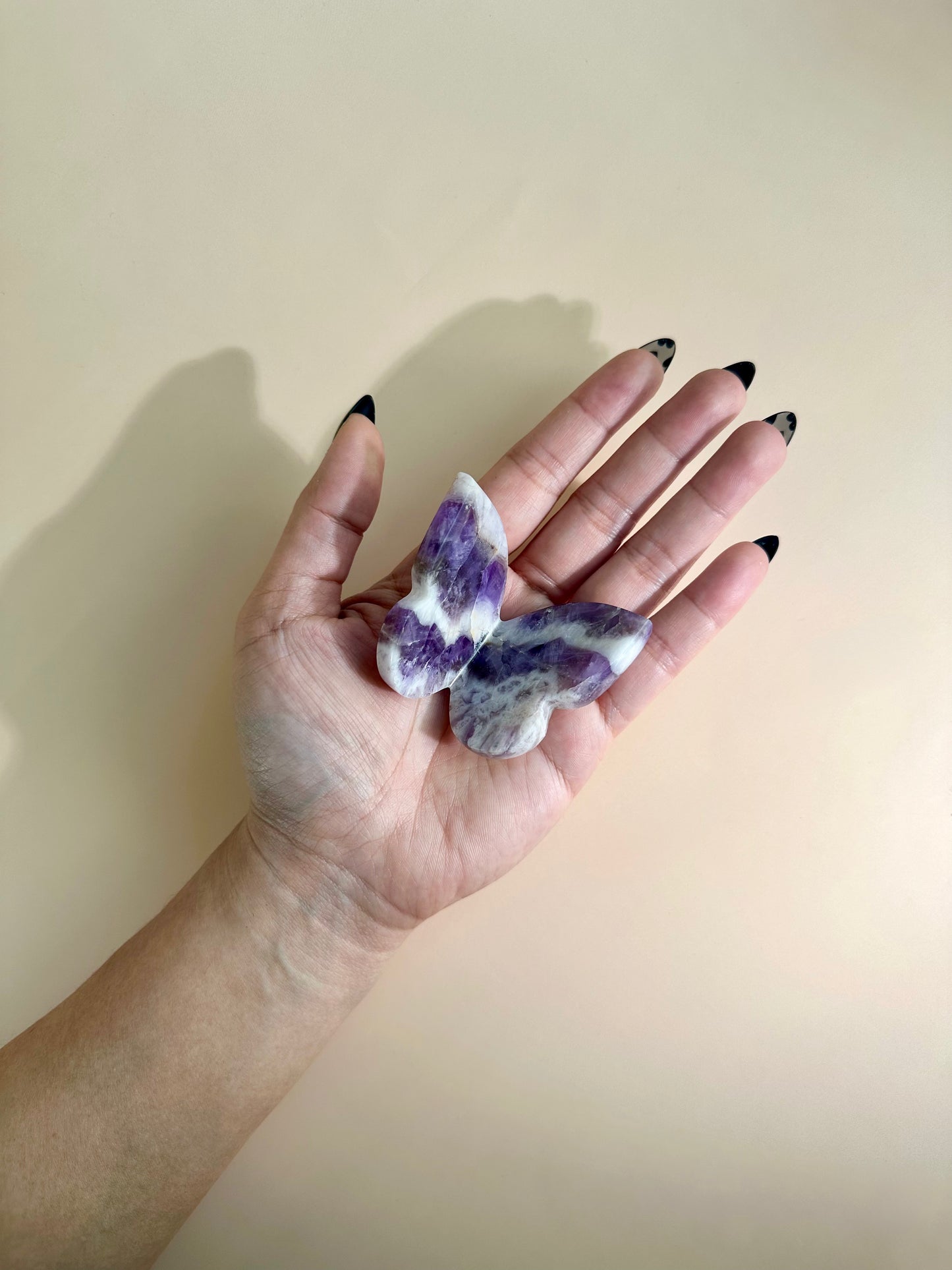 Chevron Dream Amethyst 3D Butterfly Carving