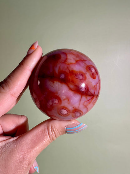 Carnelian Sphere – Option A | Courage, Confidence & Vitality Crystal