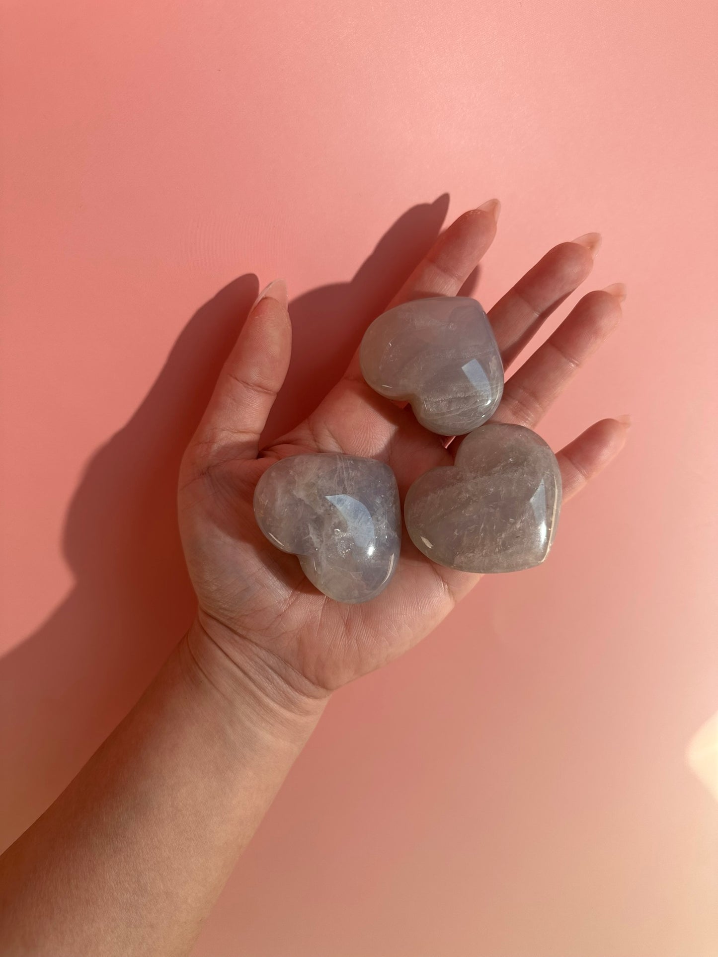 Blue Rose Quartz Heart (Small, Medium, Large) - You Pick!