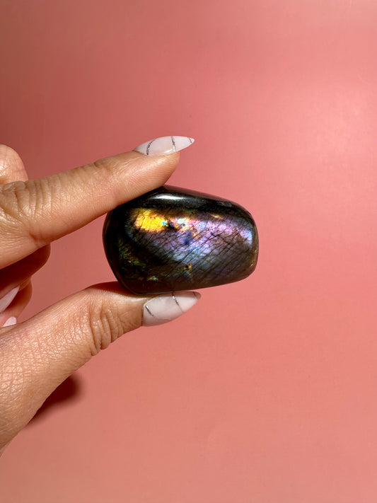 Small Rainbow Flash Labradorite Standing  Freeform – Option B