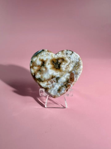Ocean Jasper Heart Carving – B