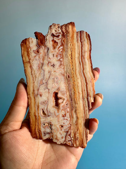 Pink Crazy Lace Agate Slab Option B | Polished Indonesian Crystal