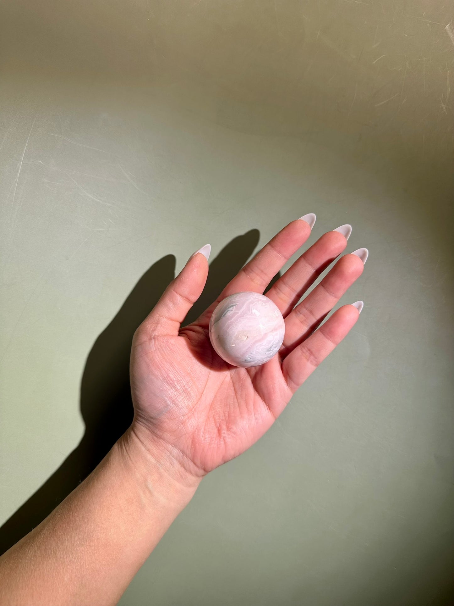 Peruvian Pink Mangano Calcite Sphere UV Reactive – Option D
