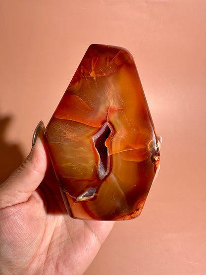 Carnelian Agate Geometric Freeform – Option K | Collector Statement Crystal & Empowerment Energy