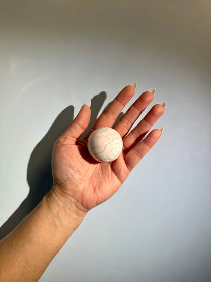 Peruvian Pink Mangano Calcite Sphere UV Reactive – Option C