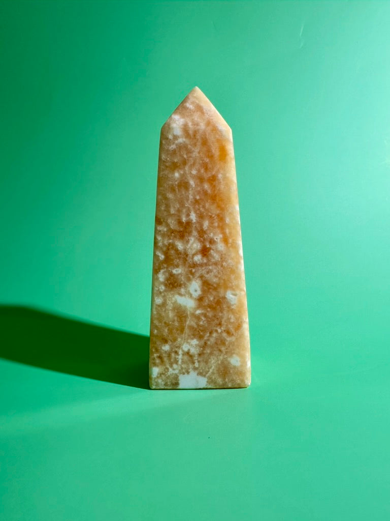 Orange Calcite Tower – Option C | Collector Crystal, Abundance & Creative Energy