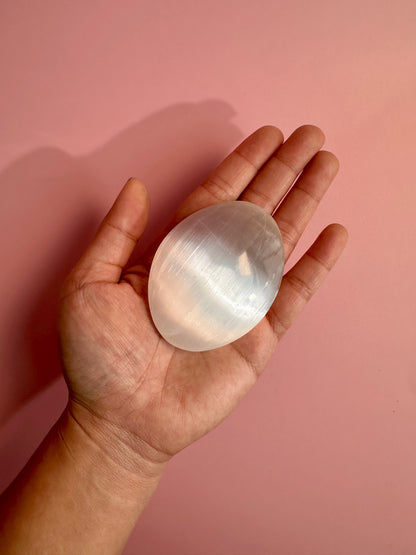 Satin Spar (Selenite) Palm Stone