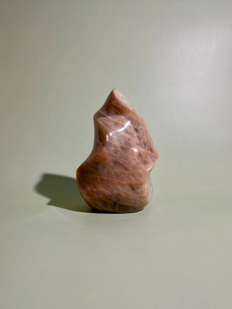 Peach Moonstone Flame – Option E | Collector Crystal, New Beginnings & Inner Peace