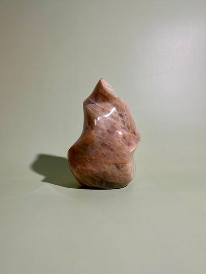 Peach Moonstone Flame – Option E | Collector Crystal, New Beginnings & Inner Peace