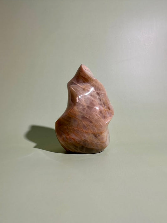 Peach Moonstone Flame – Option E | Collector Crystal, New Beginnings & Inner Peace