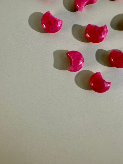 Mini Rhodonite Crescent Moon | Pink Crystal Carving