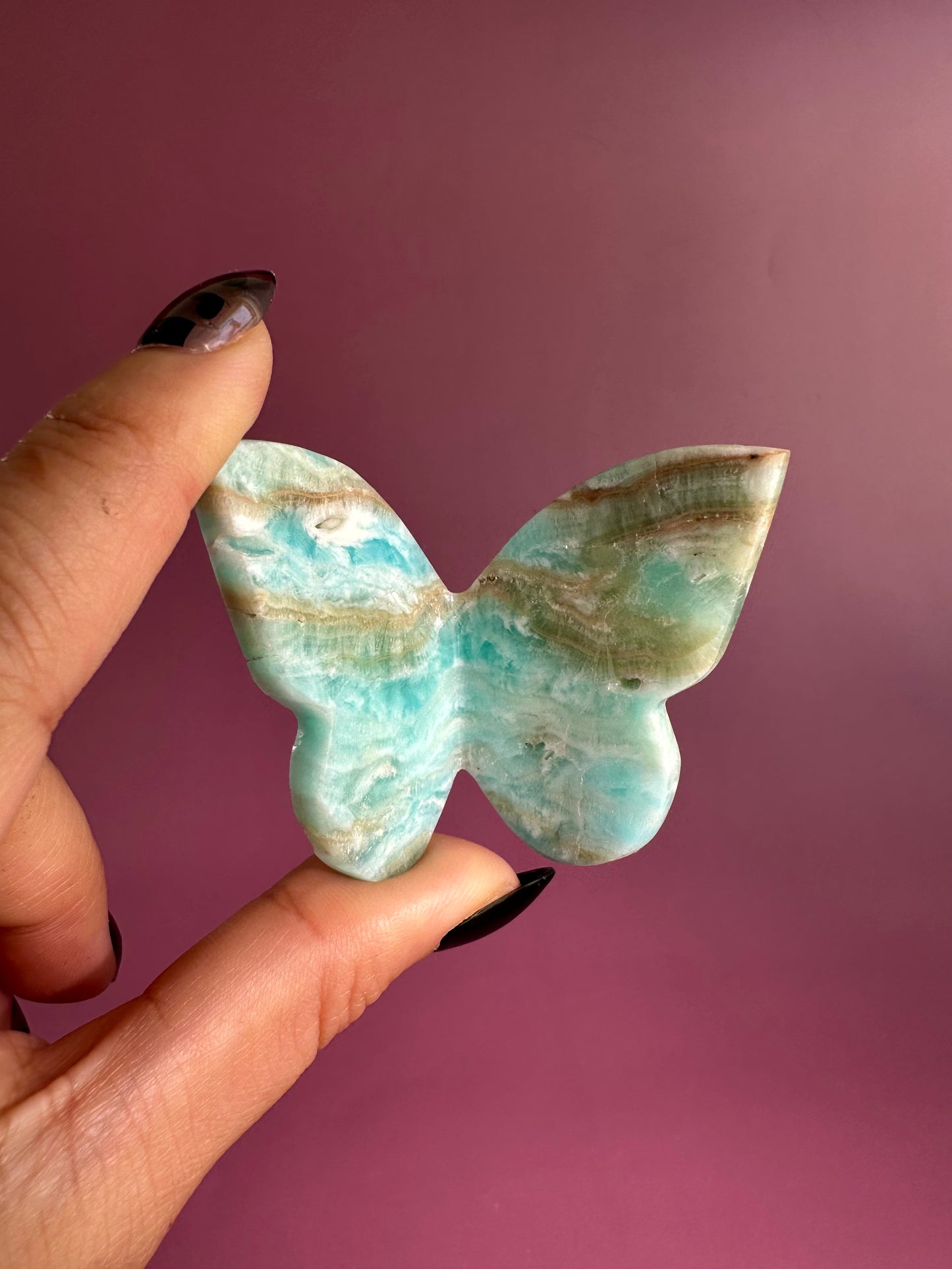 Caribbean Calcite 3D Butterfly Carving