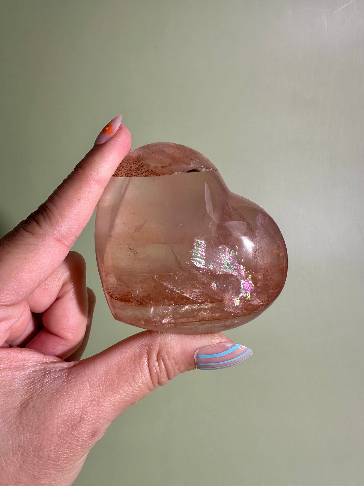 Fire Quartz Heart – Option B | Confidence, Focus & Grounding Crystal