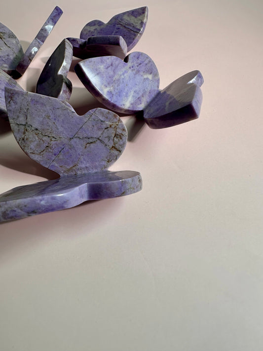 3D Purple Jade Butterfly Carving
