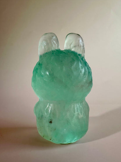 Light Green Fluorite Sitting Lafufu Kawaii Forest Spirit Figurine Carving