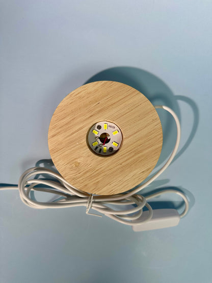 Hand-Carved Onyx Ghost Carving with Wooden Lamp Base – LED Color-Changing Light