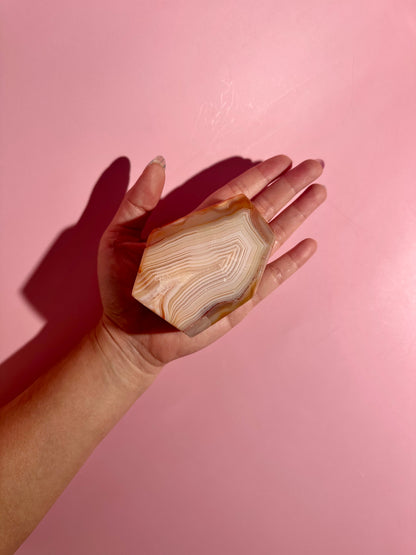 Carnelian Agate Geometric Freeform – Option H | Vitality, Optimism & Empowerment Energy