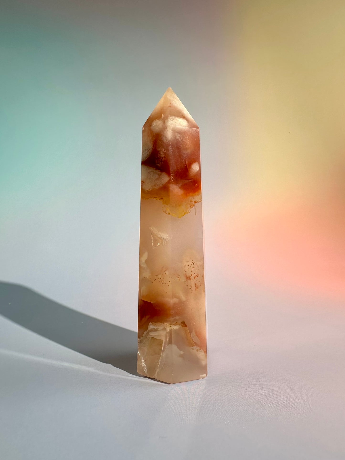 Carnelian Flower Agate Tower – Option A