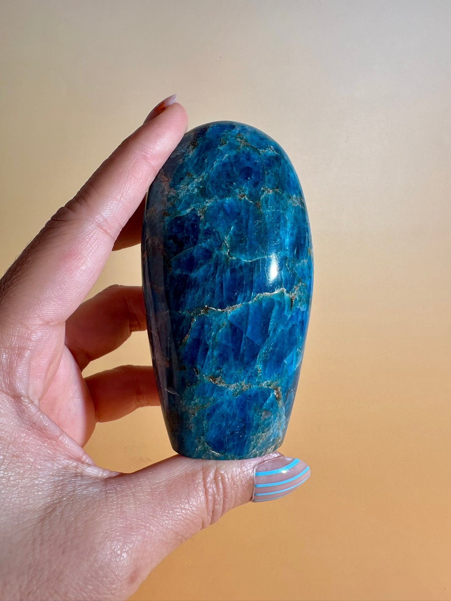 Blue Apatite Standing Freeform – Option D | Motivation, Communication & Vision Crystal