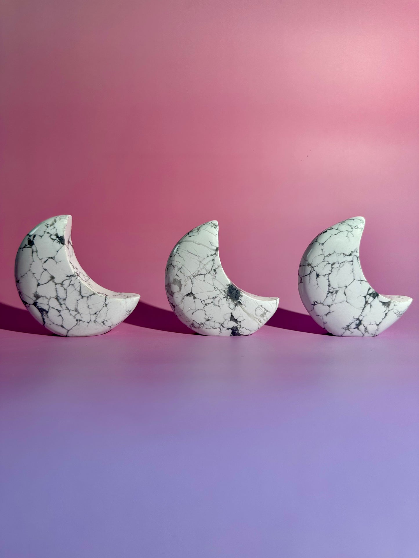 Howlite Self Standing Crescent Moon Carving