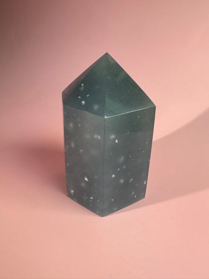 Large Peruvian Snowflake Angelite Tower - A