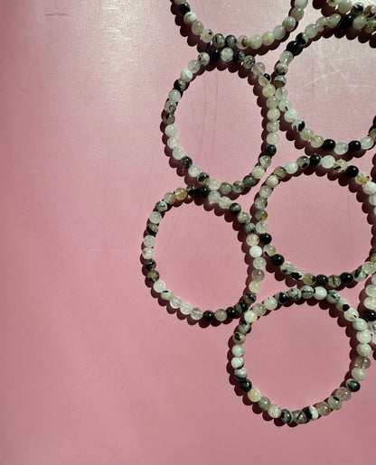 6mm Tourmaline in Quartz Beaded Bracelet
