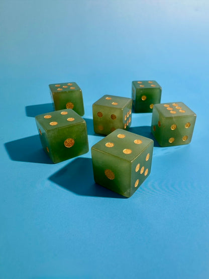 Green Aventurine Crystal Dice | Set of 2