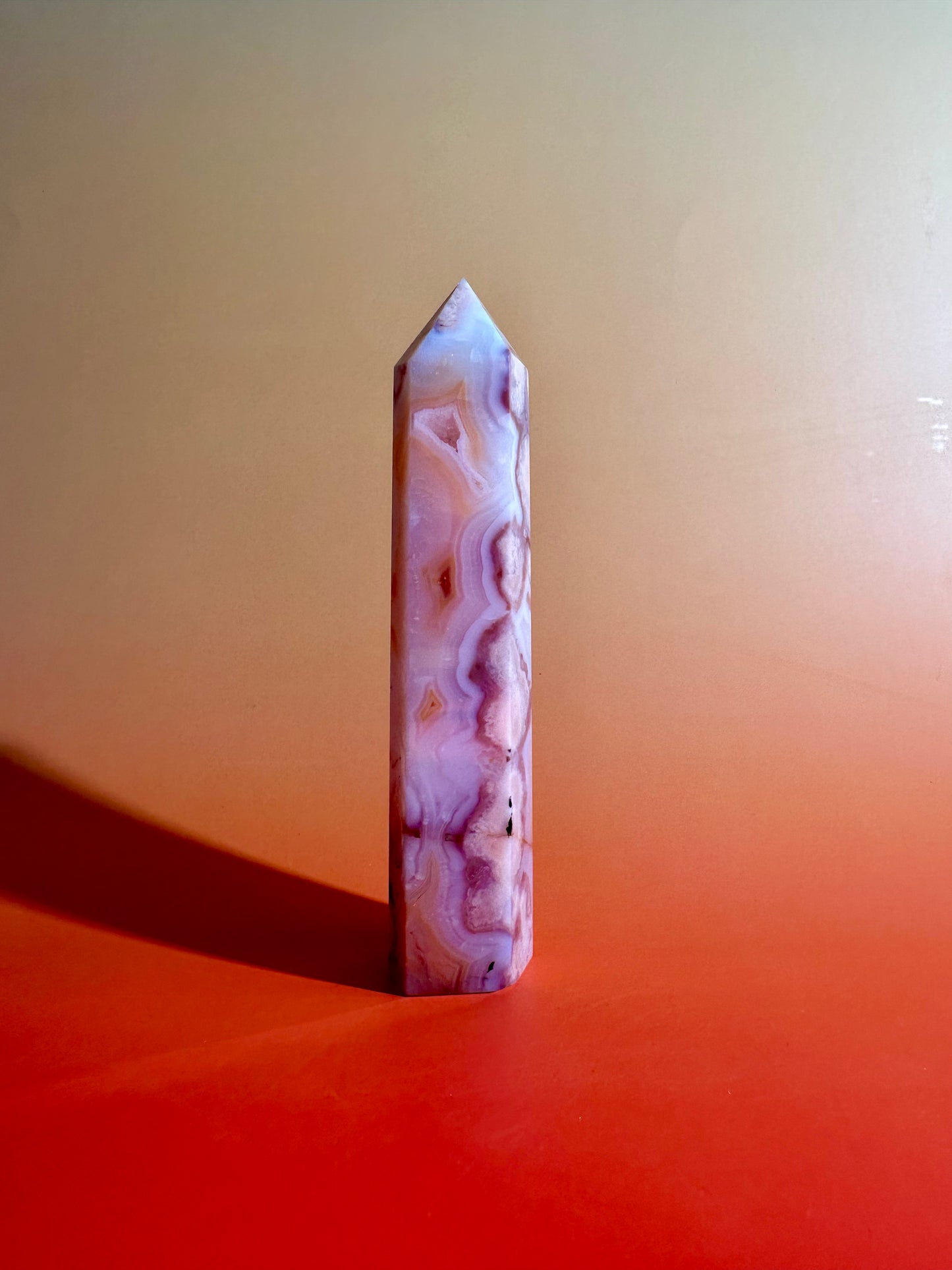 Carnelian Flower Agate Tower Option J | Confidence, Growth & Motivation Crystal