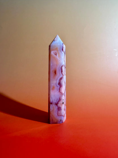 Carnelian Flower Agate Tower Option J | Confidence, Growth & Motivation Crystal