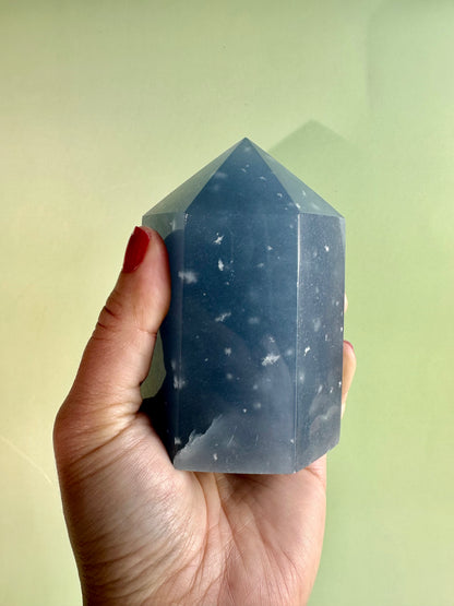 Large Peruvian Snowflake Angelite Tower - C