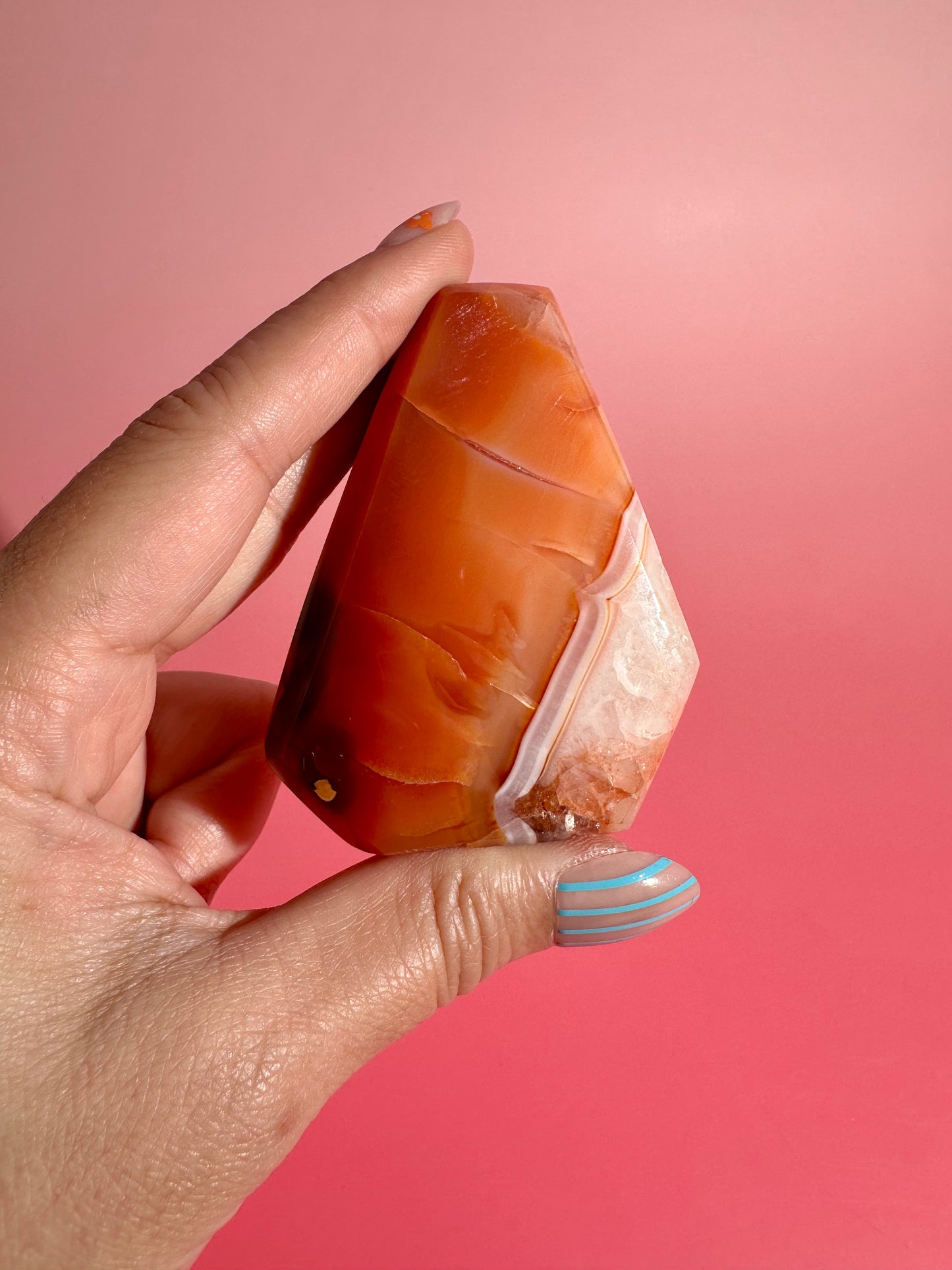 Carnelian Agate Geometric Freeform – Option E | Success, Confidence & Manifestation Energy
