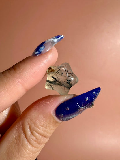 Mini Prehnite Star | Green Celestial Crystal Carving