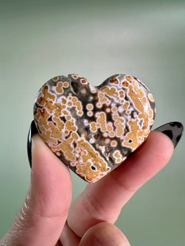 Ocean Jasper Heart Carving – G