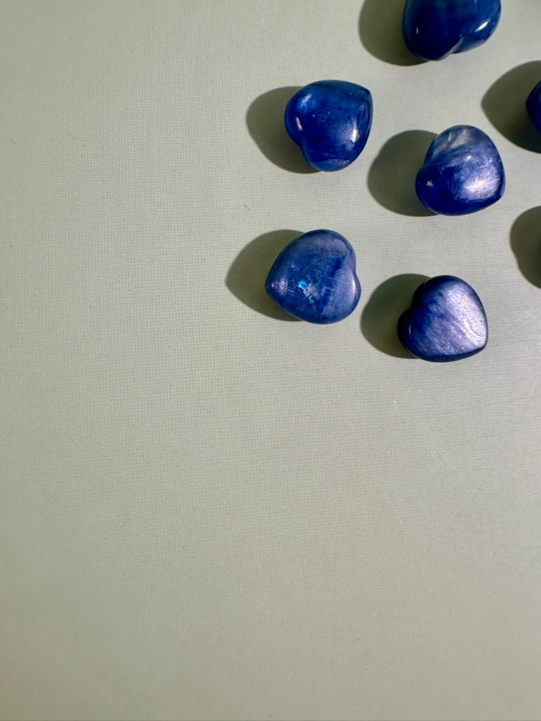 Mini Blue Kyanite Heart | Blue Crystal Carving