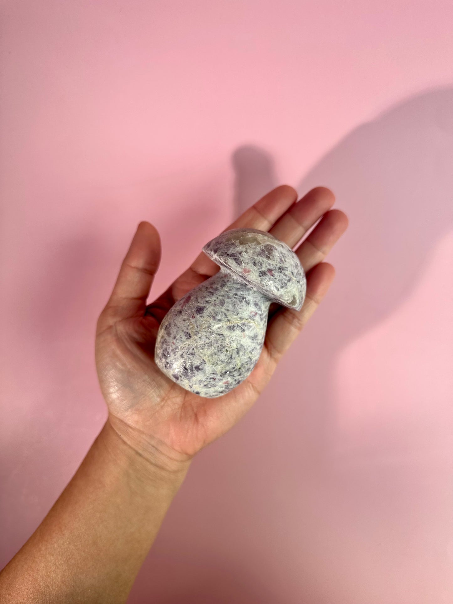 Lepidolite Mushroom Carving