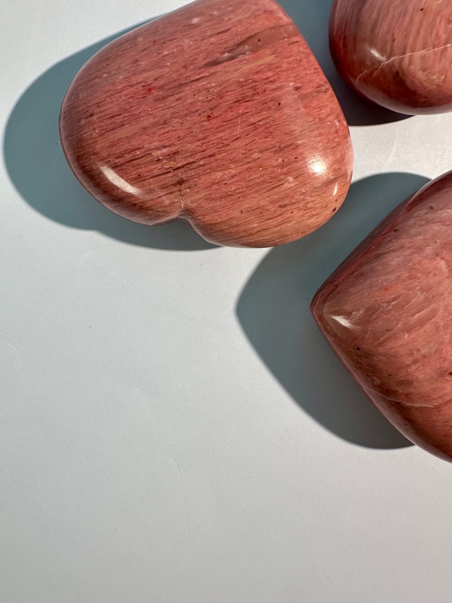 Pink Petrified Wood Self Standing Heart Carving