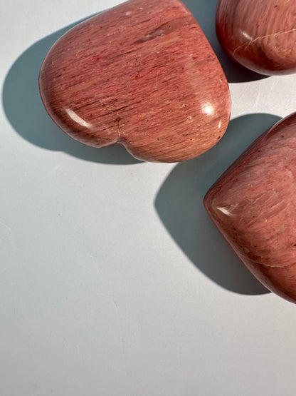 Pink Petrified Wood Self Standing Heart Carving