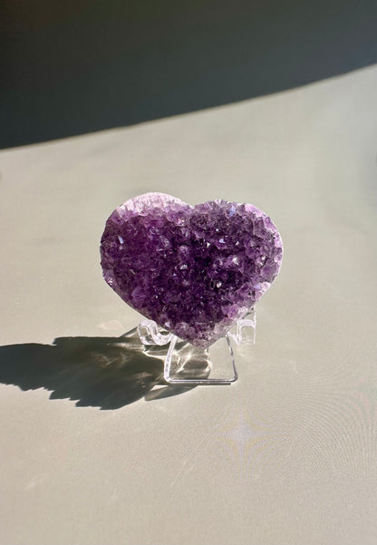 Small Druzy Amethyst Heart - E