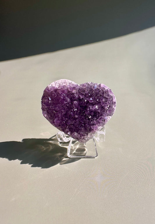 Small Druzy Amethyst Heart - E