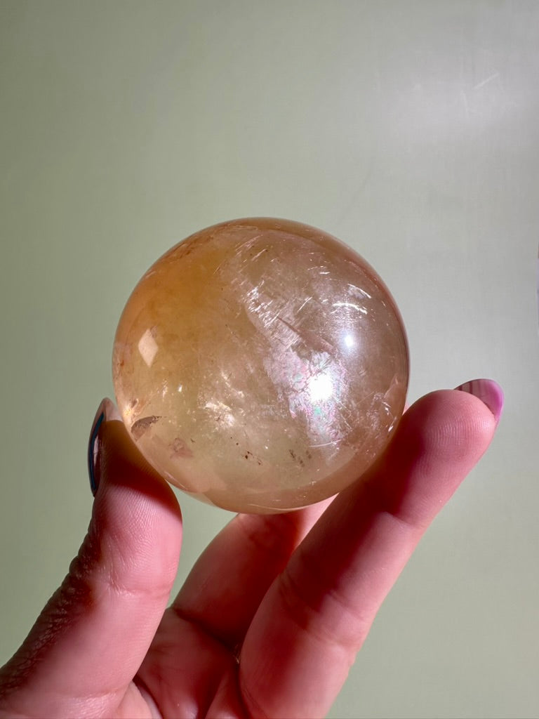 Honey Calcite Sphere – Option H | Collector Crystal, Joy, Inner Strength & Positivity