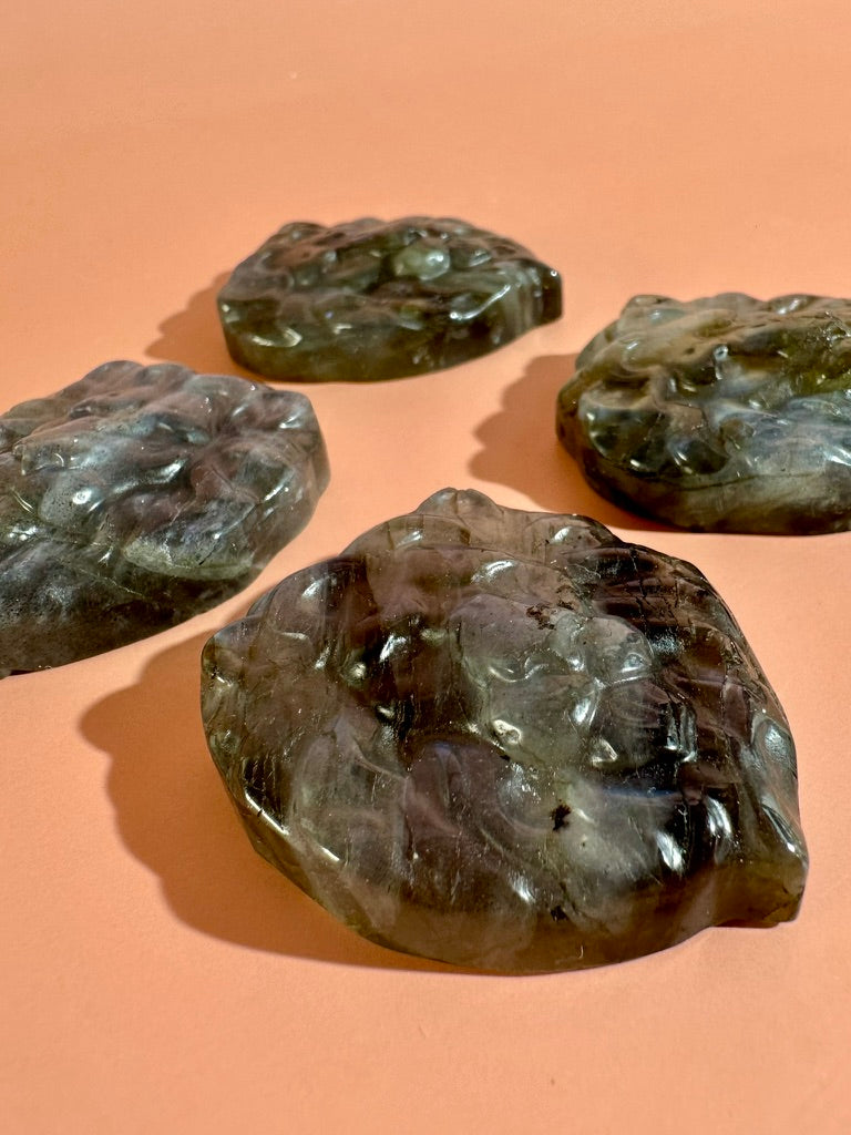 Labradorite Lion Head | Flashy Crystal Carving