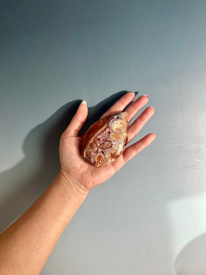 Indonesian Pink Crazy Lace Agate Flame – Option D | Inner Peace, Self-Love & Collector Crystal