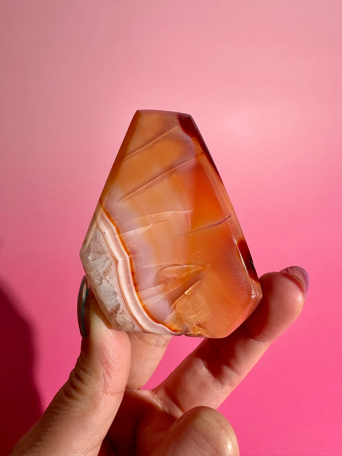 Carnelian Agate Geometric Freeform – Option E | Success, Confidence & Manifestation Energy