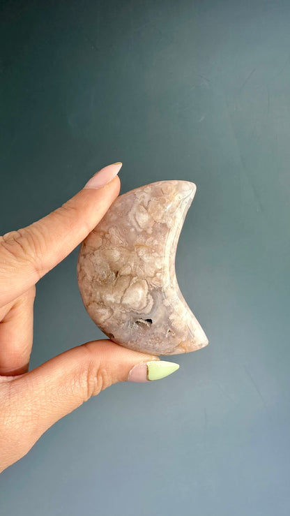 Flower Agate Crescent Moon – Option E