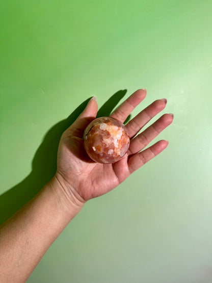 Carnelian Flower Agate Sphere Option A | One-of-a-Kind Polished Crystal Sphere